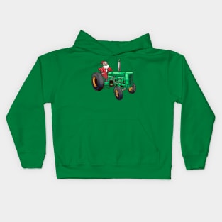 Farmer Santa Claus Farm Farming Tractor Christmas Kids Hoodie